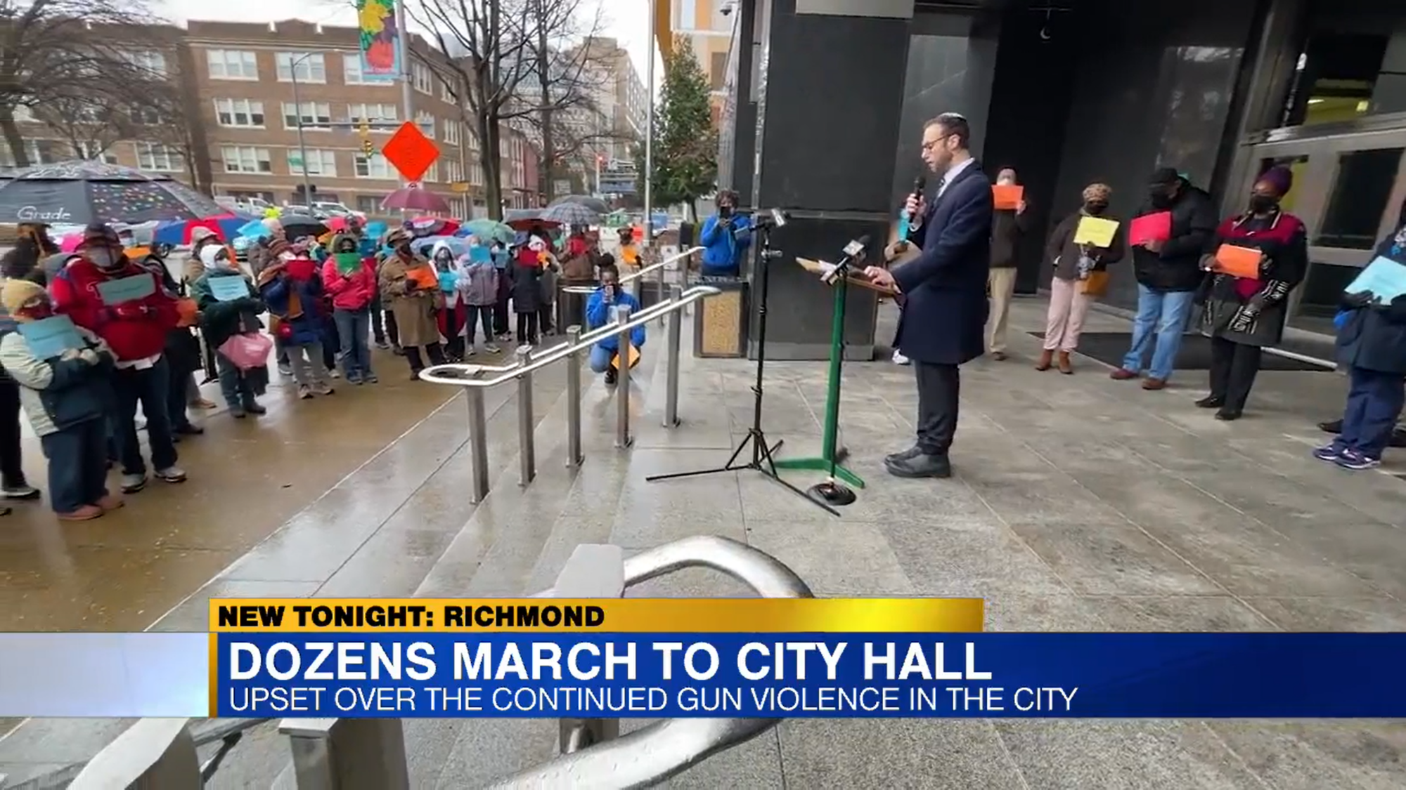 Demonstrators gather at City Hall to demand action on gun violence in Richmond